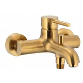 Baterie wannowe i prysznicowe - ARMATURA KRAKÓW 5034-010-31 MOZA BATERIA WANNOWA śCIENNA, ZŁOTY SZCZOTKOWANY PVD - miniaturka - grafika 1