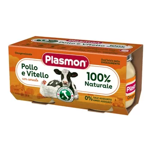 PLASMON OBIADEK KURCZAK I CIELĘCINKA 2X80G - Dania dla dzieci - miniaturka - grafika 1