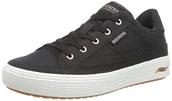 Sneakersy damskie - Skechers Damskie sneakersy Arch FIT Arcade, czarne płótno/różowe złoto, rozmiar 5, Czarne płótno różowe złoto wykończenie, 38 EU - miniaturka - grafika 1