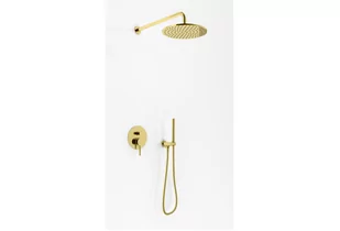 Kohlman Axel Gold Zestaw prysznicowy podtynkowy z deszczownicą 30 cm złoty QW210AGDR30 - Zestawy prysznicowe - miniaturka - grafika 1