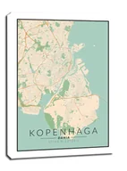 Obrazy i zdjęcia na płótnie - Kopenhaga mapa kolorowa - obraz na płótnie Wymiar do wyboru: 20x30 cm - miniaturka - grafika 1