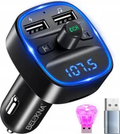 Transmitery FM - Transmiter Samochodowy Bluetooth 5.3 FM Ładowarka 2x USB - miniaturka - grafika 1