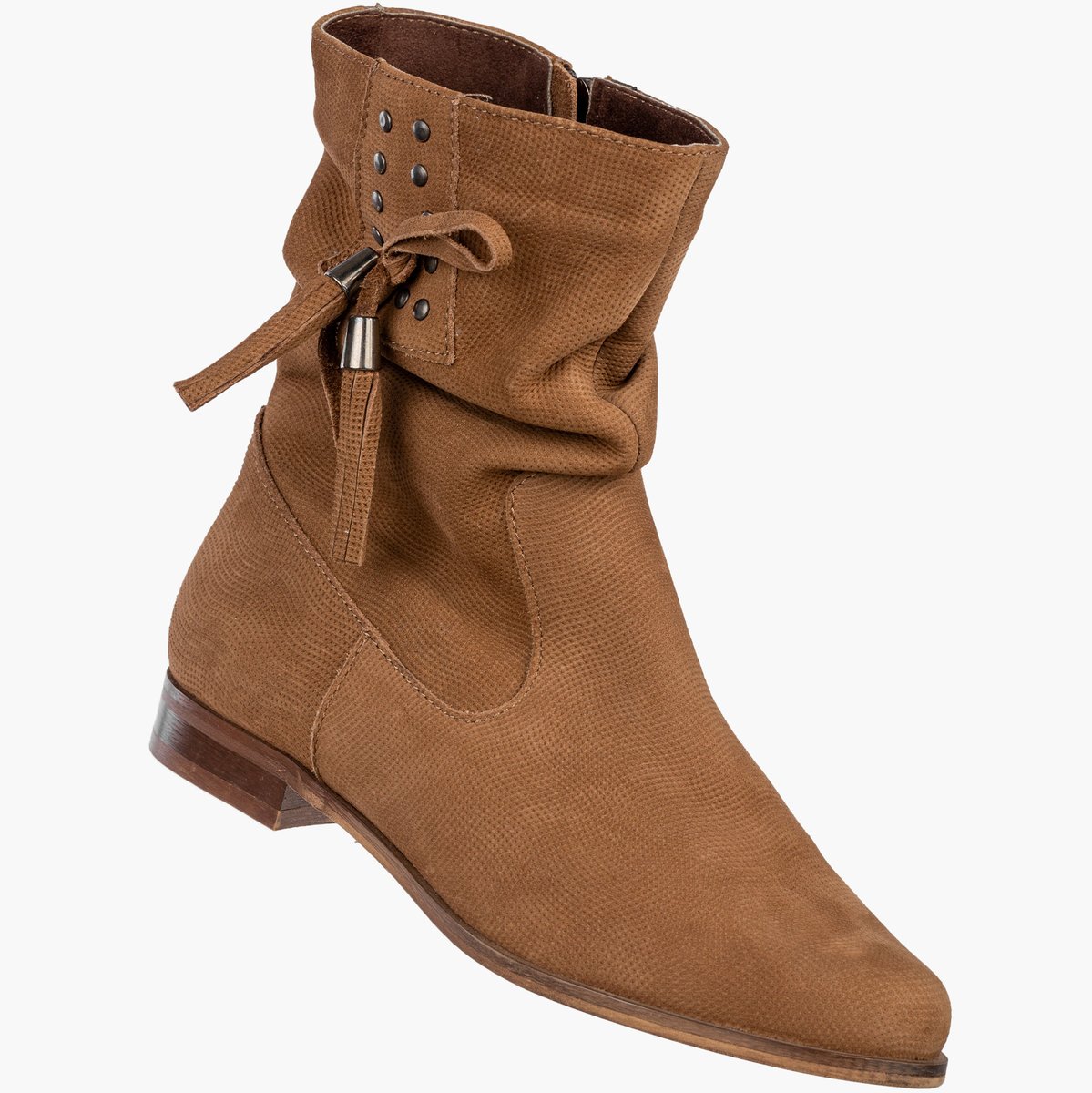 Botki Damskie Skórzane Buty Na Zimę Płaski Obcas Brązowe Dolce Pietro 4050-002-04-5 Brązowy 38