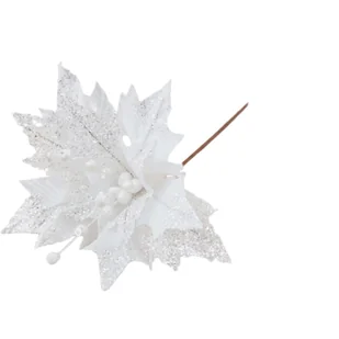 Poinsecja na piku 27 cm mix - Ozdoby bożonarodzeniowe - miniaturka - grafika 1