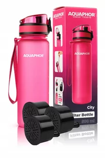 BIDON FILTR BUTELKA AQUAPHOR CITY RÓŻOWA + 3 WKŁADY - Butelki filtrujące - miniaturka - grafika 1