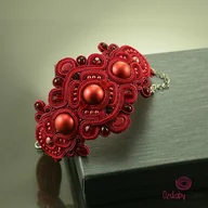 Bransoletki - Unikatowa bordowa bransoletka sutasz - miniaturka - grafika 1