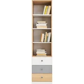 Regały - Regał PX6 Pixel Meblar Dąb Biszkoptowy, Biały Lux, Szary - miniaturka - grafika 1