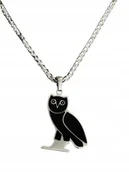 Wisiorki - Naszyjnik Wisiorek Drake OVO Sowa Srebrna Drizzy Owl October's Very Own Y2K - miniaturka - grafika 1