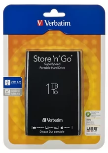 Dysk HDD VERBATIM 53023, 2.5", 1 TB, USB 3.0, 8 MB, 5400 obr./min. - Dyski HDD - miniaturka - grafika 1
