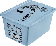 Pojemniki na zabawki - Branq BRANQ - Pojemnik na zabawki - Animal - Tygrysek - niebieski - 15 L - miniaturka - grafika 1