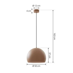 Lampa wisząca LED Lucande Lythara, brązowa, Ø 50 cm, aluminium - Lampy sufitowe - miniaturka - grafika 2