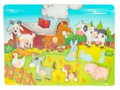 Zabawki interaktywne dla dzieci - Smily PLAY SPW83603 Układanka drewniana Farma - miniaturka - grafika 1