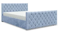 Łóżka - Błękitne welurowe łóżko pikowane 5 rozmiarów - Valmiro - miniaturka - grafika 1