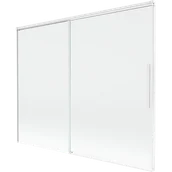 Parawany nawannowe - Mexen Rox parawan nawannowy 2-skrzydłowy rozsuwany 190 x 150 cm, transparent, biały - 8C9-190-001-20-00 - miniaturka - grafika 1