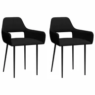 Krzesła - vidaXL Krzesła stołowe, 2 szt., czarne, tapicerowane tkaniną - miniaturka - grafika 1