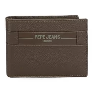 Portfele - Pepe Jeans Checkbox Portfel poziomy z portmonetką Brązowy 11,5x8x1 cms Skóra, Brązowy, Talla única, Portfel poziomy z portmonetką - miniaturka - grafika 1