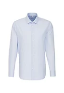 Koszule męskie - Seidensticker Męska koszula biznesowa Tailored Fit – nie wymaga prasowania, wąska koszula z kołnierzem Kent – długi rękaw – 100% bawełna, Wielokolorowy (jasnoniebieski 11), 45 - miniaturka - grafika 1