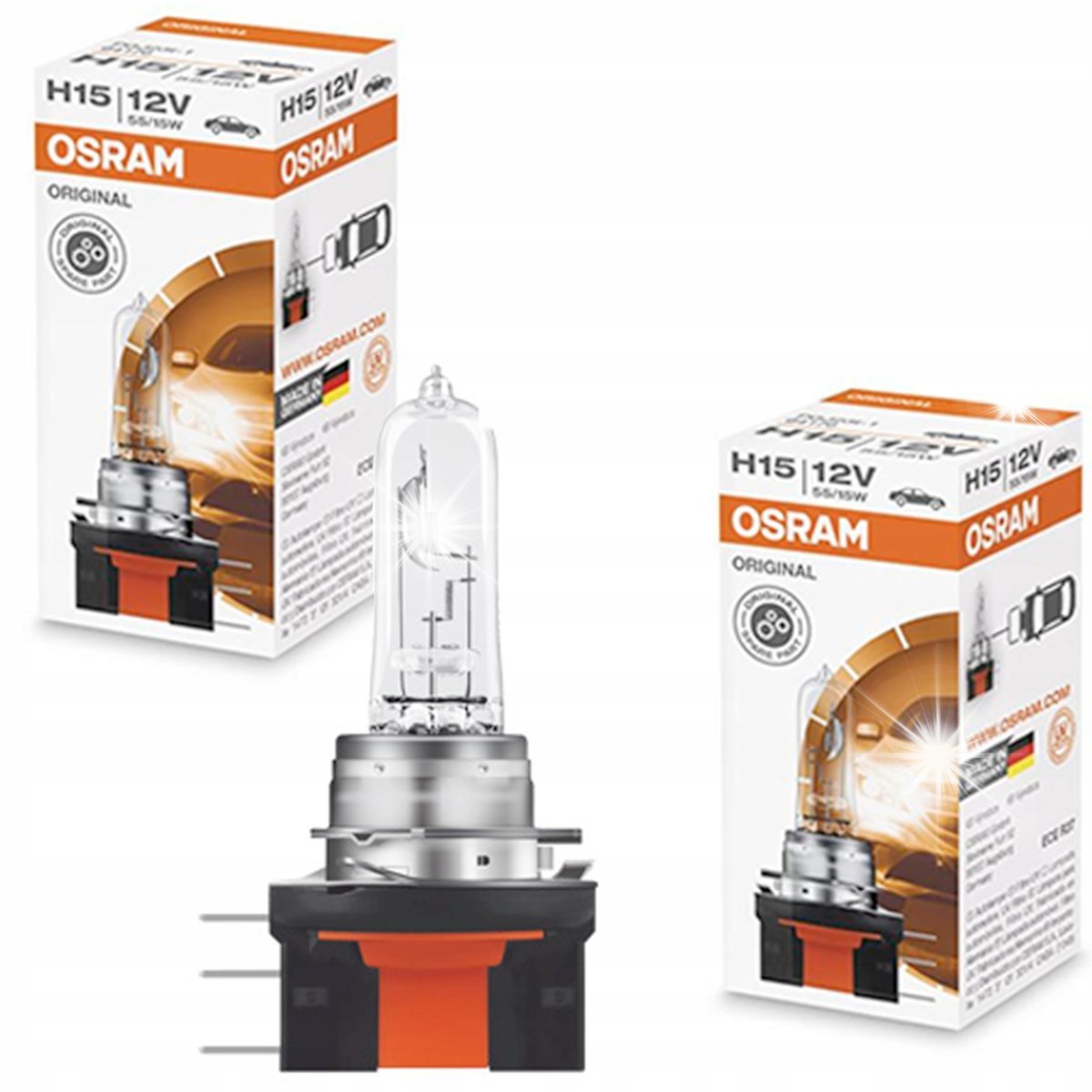 Osram 2x Żarówka Halogenowa H15 15/55W Original