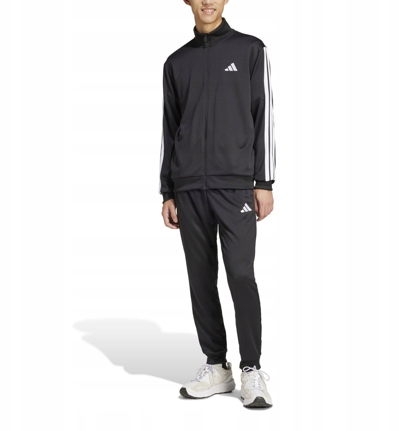 Dres męski adidas Sportswear Basic 3-Stripes French Terry czarny JC5375 XL