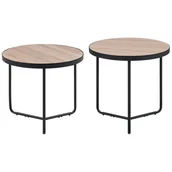 Ławy i stoliki kawowe - Beliani Zestaw 2 stolików kawowych jasne drewno MELODY Small and Medium - miniaturka - grafika 1