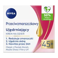 Kremy do twarzy - Nivea Przeciwzmarszczkowy + Ujędrniający krem na dzień 45+ 50ml - miniaturka - grafika 1