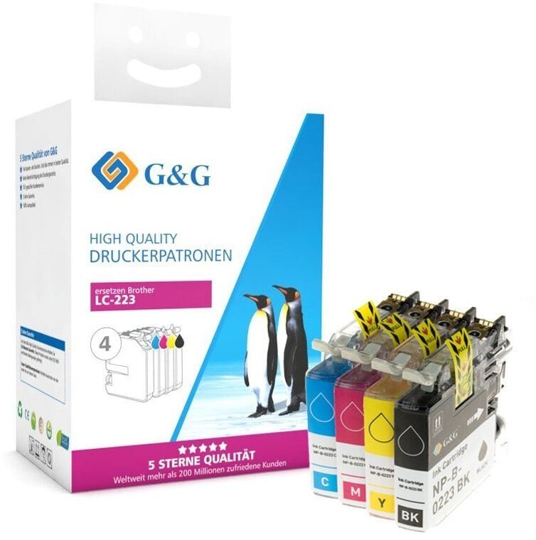 Tusz G&G Tusz do drukarki zestaw 4 sztuk dla Brother LC-223VALP 14785
