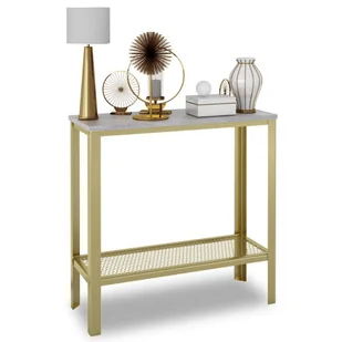 Metalowa konsola w stylu glamour złoty + beton D5-N00 - Toaletki - miniaturka - grafika 1