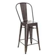 Taborety i hokery - D2.Design Stołek barowy Paris Back metalowy inspirowany Tolix 62619 - miniaturka - grafika 1