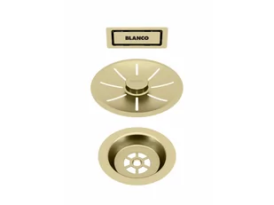 BLANCO Zestaw elementów stalowych w kolorze satin gold, do armatury przelewowo-odpływowej InFino, do jednej komory 203 476 tel. 697 256 410 - zadzwoń, zapytaj, negocjuj! - Akcesoria do armatury i ceramiki - miniaturka - grafika 1