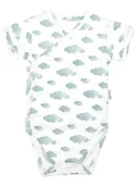 Body dla niemowląt - Chłopięce Body bawełniane krótki rękaw Chmurka biały, Nicol,r.56 - miniaturka - grafika 1