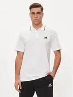 Koszulki sportowe męskie - adidas Polo Essentials Piqué Small Logo Polo Shirt IC9315 Biały Regular Fit - miniaturka - grafika 1