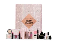 Pozostałe akcesoria świąteczne - Kalendarz adwentowy z 24 produktami Revolution Beauty, zestaw upominkowy z błyszczykiem do ust, maseczkami do ust, pędzlami i żelem do brwi, wegański i wolny od okrucieństwa - miniaturka - grafika 1
