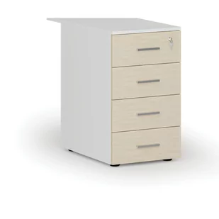 Kontener biurowy z szufladami PRIMO WHITE, 4 szuflady, biały/wiśnia - Szafki biurowe - miniaturka - grafika 4