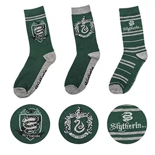 Cinereplicas Harry Potter - Skarpetki Slytherin (Zestaw 3) - Oficjalna licencja - Skarpetki męskie - miniaturka - grafika 1