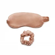 Ozdoby do włosów - Lovli Silk Jedwabny zestaw maska do spania i gumka do włosów Nude - miniaturka - grafika 1