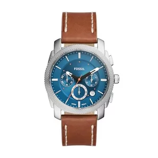 Zegarek Zegarek Fossil FS6059 MACHINE Chronograph Brown Leather Strap 42mm - Zegarki męskie - miniaturka - grafika 2