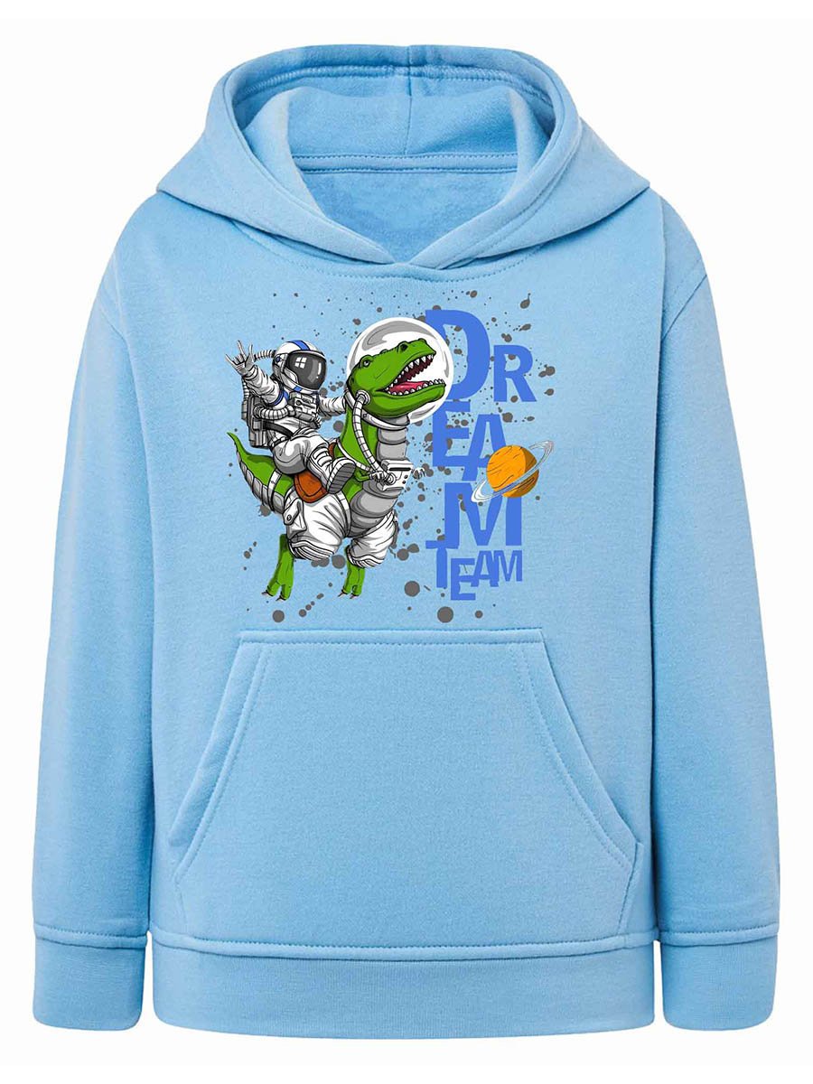 Chłopięca bluza z kapturem Astronauta & Dinozaur błękitna Tup Tup r.122/128