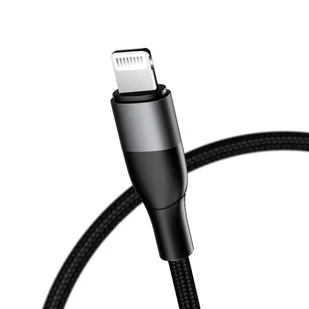 USAMS MJEMS Kabel pleciony M2 MFI USB-C -Lightning PD 18W Fast Charging 1.2 m czarny/black SJ330USB02 (US-SJ330) - Kable USB - miniaturka - grafika 1