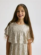 Sukienki i spódniczki dla dziewczynek - Reserved - Cekinowa sukienka - złoty - miniaturka - grafika 1