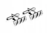 Spinki do mankietów i krawatów - SREBRNE ELEGANCKIE SPINKI DO MANKIETÓW SREBRO 925 - miniaturka - grafika 1