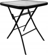 Stoły ogrodowe - kontrast Stół składany kwadrat ogród balkon taras TASOS 60x60x70 cm czarny - miniaturka - grafika 1