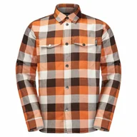 Koszule męskie - Męska koszula Jack Wolfskin FELSENWEG INS SHIRT M orange fall checks - S - miniaturka - grafika 1