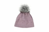Akcesoria jeździeckie - Pikeur Czapka zimowa z pomponem - violet grey - miniaturka - grafika 1