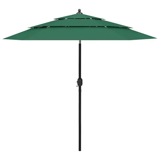 Parasol ogrodowy 3-poziomowy, zielony, 250x229 cm