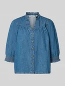 Bluzki damskie - Bluzka jeansowa o kroju regular fit z czystej bawełny model ‘RAYA’ - miniaturka - grafika 1