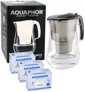 Dzbanek filtrujący wodę Aquaphor Onyx 4.2L CZARNY TRITAN + 3x Filtry Wkłady - Dzbanki filtrujące - miniaturka - grafika 1