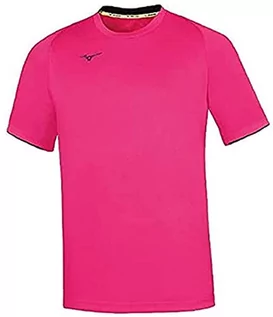 Koszulki męskie - Mizuno T-shirt męski Core Ss Tee wielokolorowa Świecący róż/granatowy XXL - grafika 1