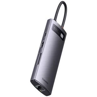 Hub 8w1 Baseus StarJoy Metal Glam Series, USB-C do HDMI + 3 x USB 3.0 + USB-C PD + RJ45 + SD/TF - Huby USB - miniaturka - grafika 2