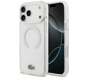 Etui i futerały do telefonów - Lacoste Shockproof Transparent Frosted MagSafe do iPhone 17 Pro Max biały - miniaturka - grafika 1