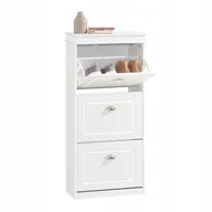 Szafki na buty - Szafka Regał na buty Wąska Stół Komoda w przedpokoju 3 drzwi, 24 cm FSR94-W - miniaturka - grafika 1